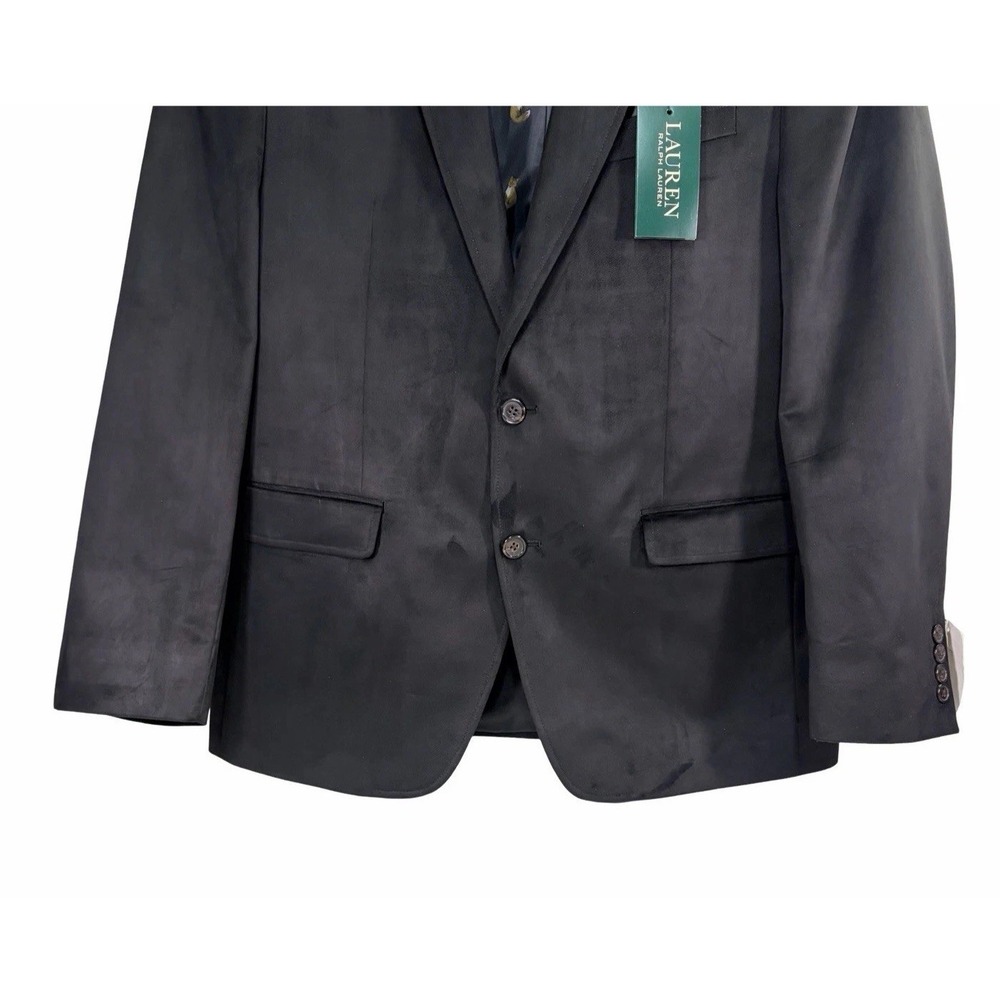 Ralph Lauren Men's 40R Black Ultra Suede 2 Button Blazer Jacket Sport Coat NWT - Picture 4 of 12